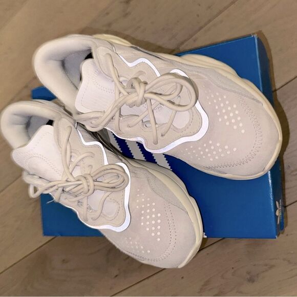 Pre-School Adidas Originals Ozweego Off White/Crystal White/Cloud White - Picture 15 of 16